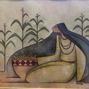 G.E. Mullan Vintage Print “Harvesting Basket,” Signed And Sealed, Matted